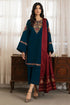3 Piece - Unstitched Dhanak Stuff Full Embroidered Suit With Dhanak Embroiderd Shawl With Pallu Lace