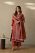 3 Piece - Unstitched Dhanak Stuff Full Embroidered Suit With Four-sided Dhanak Embroidered Shawl With Extra Patches