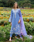 Luxury Lawn Stuff 3 Piece Full Embroidered Suit With Monar Printed Dupatta With Extra Patches.