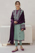3 Piece - Unstitched Dhanak Stuff Full Embroidered Suit With Dhanak Shawl
