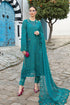 Luxury Lawn Stuff 3 Piece Full Chicken Kari Embroidered Suit With Organza Embroidered Dupatta.