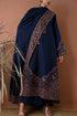 3 Piece - Unstitched Dhanak Stuff Full Embroidered Suit With Dhanak Embroiderd Shawl With Pallu Lace