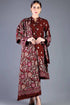 3 Piece - Unstitched Dhanak Stuff Full Embroidered Suit With Full Embroidered Shawl With Extra Patches.