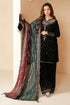 3 Piece - Unstitched Velvet Stuff Full Embroidered Suit With Sequence Embroidered Chiffon Dupatta.