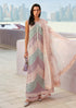 Luxury Lawn Stuff 3 Piece Full Chicken Kari Embroidered Suit With Organza Dupatta With Pallu Patche.