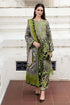 3 Piece - Unstitched Khaddar Stuff All Over Digital Printed Suit With Printed Khaddar Shawl With Extra Patches